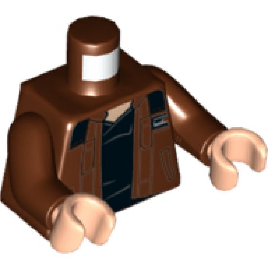 Torso Jacket with Black Shoulders and Dark Brown Details over Black Shirt Pattern / Reddish Brown Arms / Light Nougat Hands