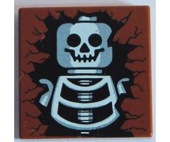 Tile 2 x 2 with Skeleton Skull and Torso Pattern