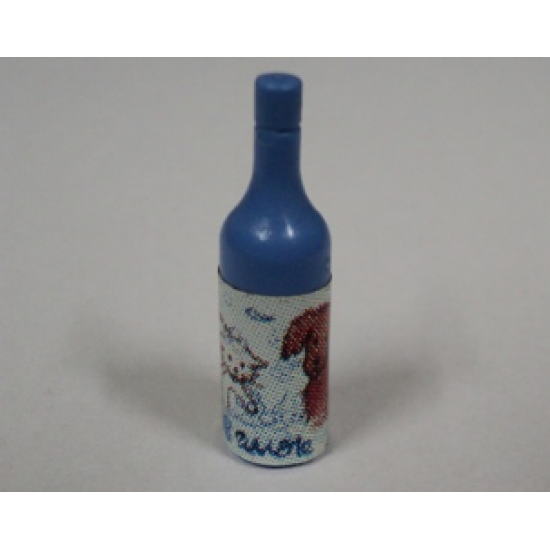 Scala Accessories Bottle Wine, Label with White Cat and Brown Dog Pattern (Sticker) - Set 3110