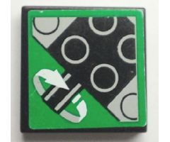 Tile 2 x 2 with Rotation Sensor Pattern (Sticker) - Set 8479