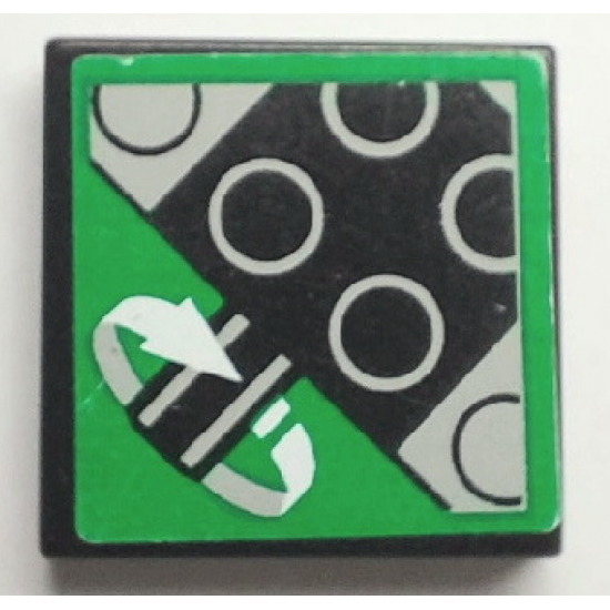 Tile 2 x 2 with Rotation Sensor Pattern (Sticker) - Set 8479