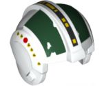 Minifigure, Headgear Helmet SW Rebel Pilot with Dark Green Rectangles Pattern - Wedge Antilles