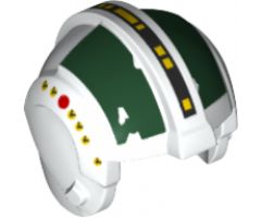 Minifigure, Headgear Helmet SW Rebel Pilot with Dark Green Rectangles Pattern - Wedge Antilles