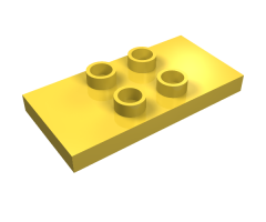 Duplo Tile, Modified 2 x 4 x 1/3 (Thin) with 4 Center Studs