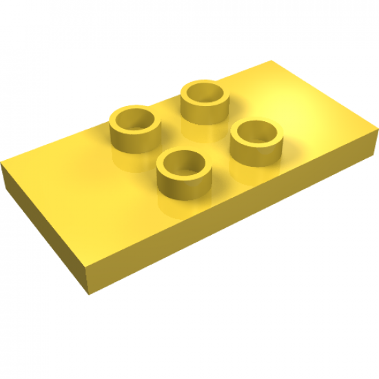 Duplo Tile, Modified 2 x 4 x 1/3 (Thin) with 4 Center Studs