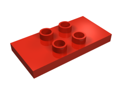 Duplo Tile, Modified 2 x 4 x 1/3 (Thin) with 4 Center Studs