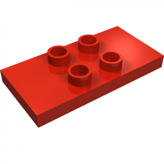 Duplo Tile, Modified 2 x 4 x 1/3 (Thin) with 4 Center Studs