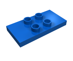 Duplo Tile, Modified 2 x 4 x 1/3 (Thin) with 4 Center Studs