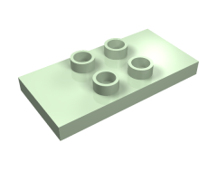 Duplo Tile, Modified 2 x 4 x 1/3 (Thin) with 4 Center Studs