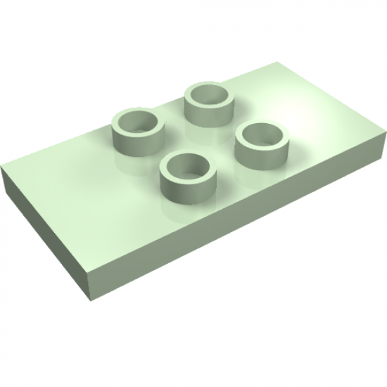 Duplo Tile, Modified 2 x 4 x 1/3 (Thin) with 4 Center Studs