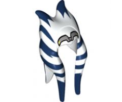 Minifigure, Headgear Headdress SW Togruta Montrals Long, Dark Blue and Silver Ahsoka Pattern