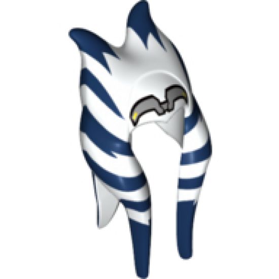 Minifigure, Headgear Headdress SW Togruta Montrals Long, Dark Blue and Silver Ahsoka Pattern