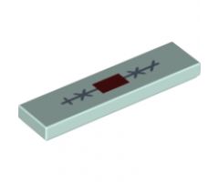 Tile 1 x 4 with Center Stitches and Dark Red Triangle Pattern (BrickHeadz Sally Mouth)