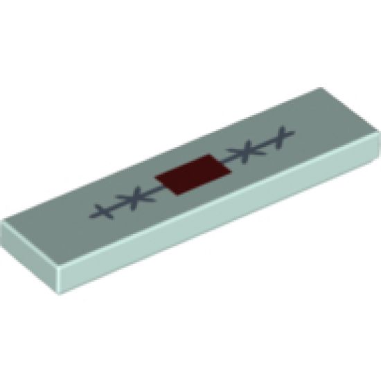 Tile 1 x 4 with Center Stitches and Dark Red Triangle Pattern (BrickHeadz Sally Mouth)