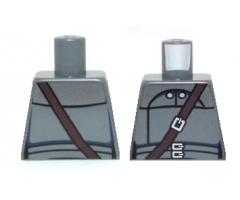 Torso SW Vest with Two Small Buttons, Dark Brown Shoulder Strap and Double Belt Pattern