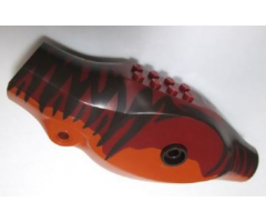 Animal, Body Part Dinosaur Middle Tyrannosaurus rex with Dark Red Top with Dark Brown Stripes Pattern
