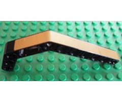 Technic, Liftarm 1 x 11.5 Double Bent Thick with Gold Stripe Pattern (Sticker) - Set 8007