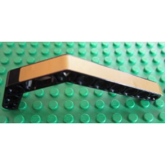 Technic, Liftarm 1 x 11.5 Double Bent Thick with Gold Stripe Pattern (Sticker) - Set 8007