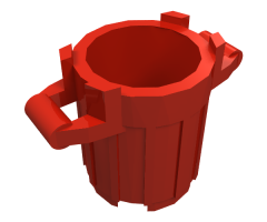 Container Trash Can with 4 Cover Holders