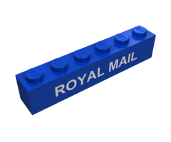 Brick 1 x 6 with Red 'ROYAL MAIL' on White Background Pattern