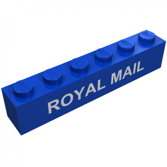 Brick 1 x 6 with Red 'ROYAL MAIL' on White Background Pattern