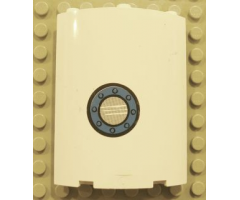 Cylinder Quarter 4 x 4 x 6 with Porthole Near Bottom Pattern (Sticker) - Set 4982