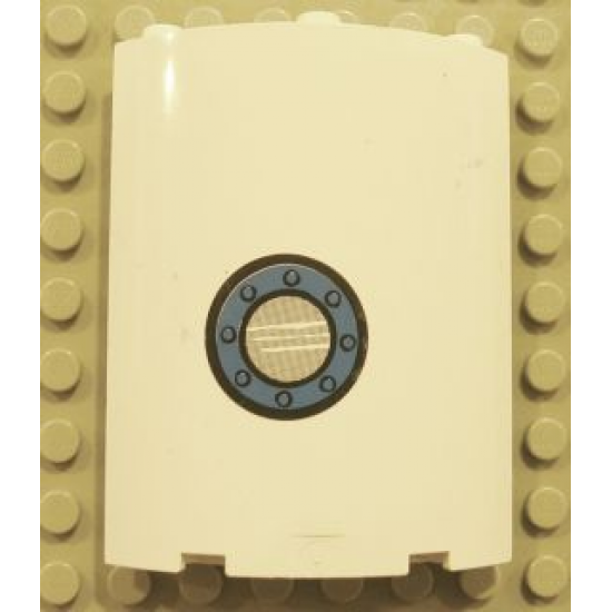 Cylinder Quarter 4 x 4 x 6 with Porthole Near Bottom Pattern (Sticker) - Set 4982