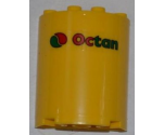 Cylinder Half 2 x 4 x 4 with Octan Logo Pattern (Sticker) - Set 3368
