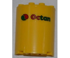 Cylinder Half 2 x 4 x 4 with Octan Logo Pattern (Sticker) - Set 3368