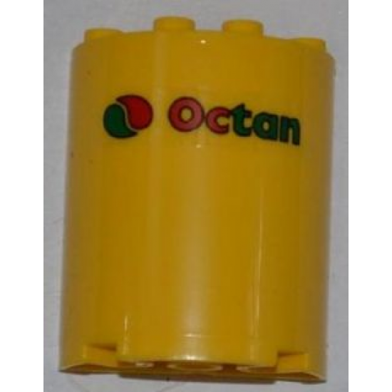 Cylinder Half 2 x 4 x 4 with Octan Logo Pattern (Sticker) - Set 3368