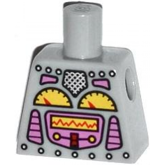 Torso Robot with Silver Rivets, Yellow Gauges, Dark Pink Screen Pattern