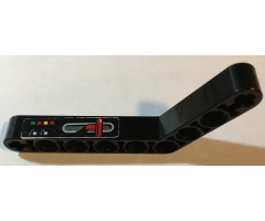Technic, Liftarm 1 x 9 Bent (6 - 4) Thick with Red Lever and Six Buttons Pattern Model Right Side (Sticker) - Set 8253