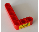 Technic, Liftarm 3 x 5 L-Shape Thick with Warning Sign on Front Pattern (Sticker) - Set 42082