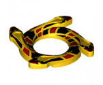 Ring 4 x 4 with 2 x 2 Hole and 4 Snake Head Ends and Red and Black Scales Snake Pattern (Ninjago Spinner Crown)