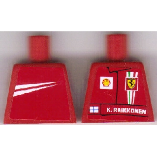 Torso Racers Ferrari front, White Streak back (Stickers) with K. Raikkonen Name Pattern