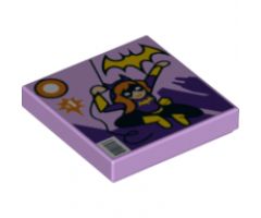 Tile 2 x 2 with Batgirl Comic Book Cover with Yellow Bat Logo, '1', and Bar Code Pattern