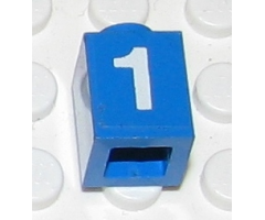 Brick 1 x 1 with White '1' Pattern (Sticker) - Set 7710