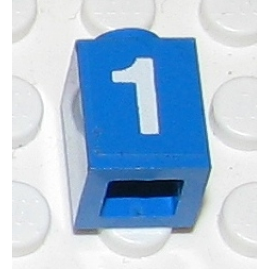 Brick 1 x 1 with White '1' Pattern (Sticker) - Set 7710