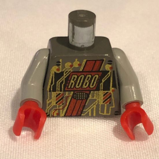 Torso Space RoboForce Gold Circuitry Pattern / Light Gray Arms / Red Hands