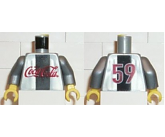 Torso Coca-Cola Logo with Black Stripe Pattern / Flat Silver Arms / Yellow Hands