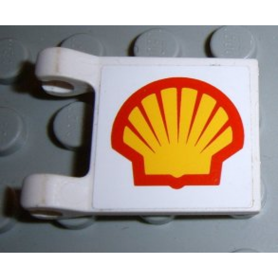 Flag 2 x 2 Square with Shell Logo Pattern on Both Sides (Stickers) - Set 2554