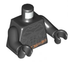 Torso Batman Logo with Body Armor Outline and Copper Belt Pattern / Black Arms / Black Hands