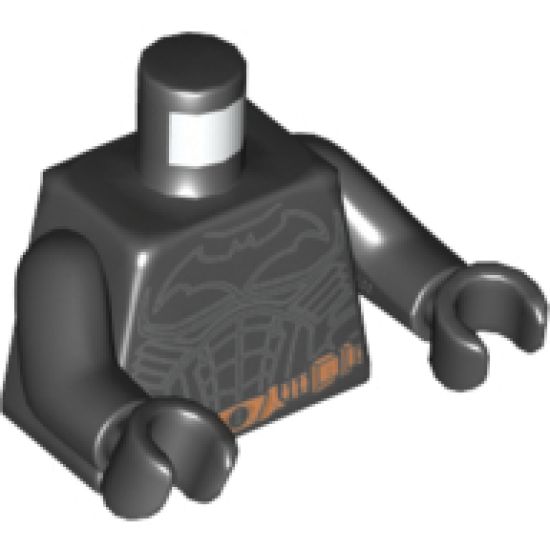 Torso Batman Logo with Body Armor Outline and Copper Belt Pattern / Black Arms / Black Hands