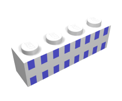 Brick 1 x 4 with Ferry Squares Light Blue in 2 Lines Pattern