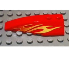 Wedge 6 x 2 Left with Orange and Yellow Flames Pattern (Sticker) - Set 8667