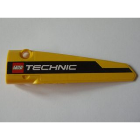 Technic, Panel Fairing # 5 Long Smooth, Side A with Black Lineand LEGO TECHNIC Logo Pattern (Sticker) - Set 8043