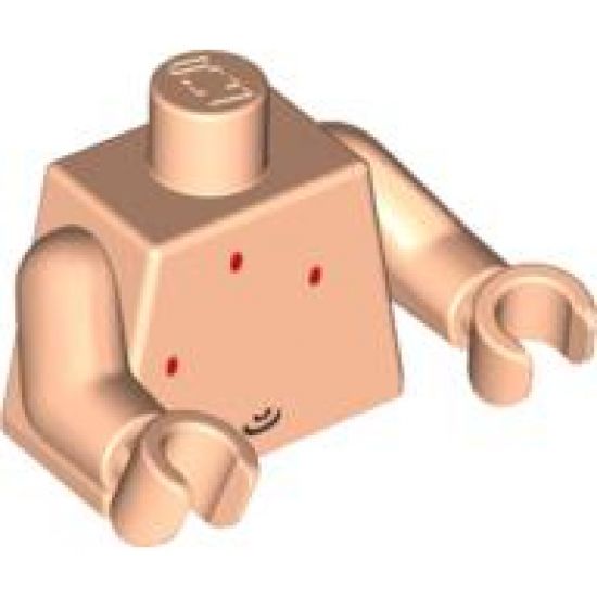 Torso SpongeBob with Navel & Red Spots Pattern / Light Nougat Arms / Light Nougat Hands