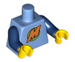 Torso Orange 'M' Pattern (LEGO Club Max) / Dark Blue Arms / Yellow Hands