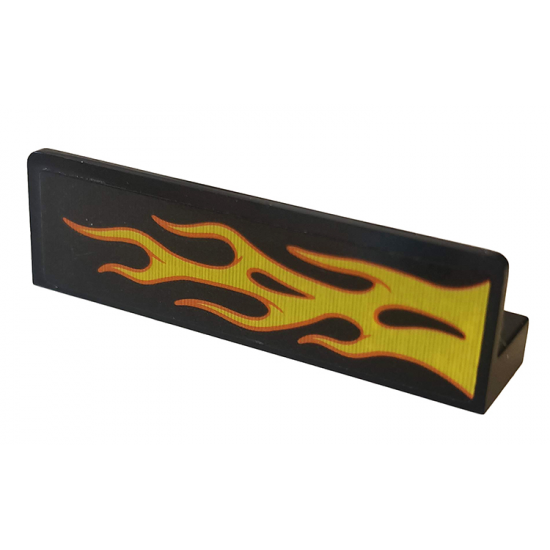 Panel 1 x 4 x 1 with Orange and Yellow Flame Pattern Model Right Side (Sticker) - Set 76167