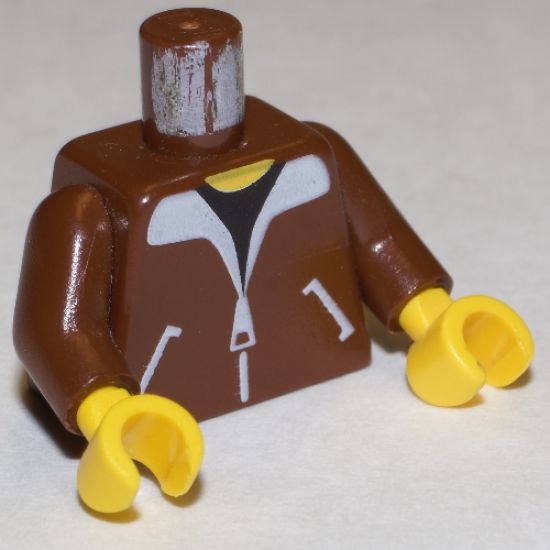Torso Bomber Jacket and Black T-Shirt Pattern / Brown Arms / Yellow Hands